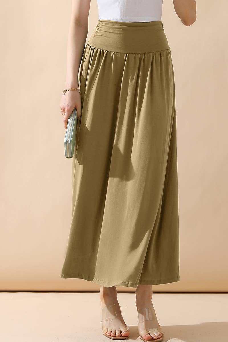 CWBLS116_CASUAL LONG LENGTH MAXI STYLE WAIST LIGHT SKIRT
