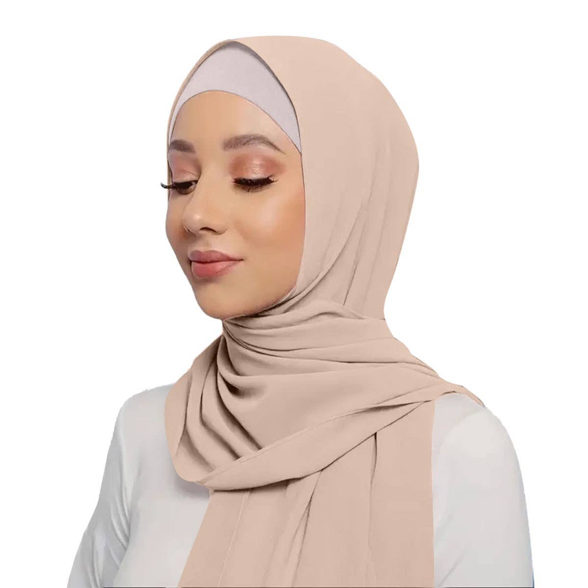 CHIFFON SHAWL HEADSCARF TWO-PIECE SET