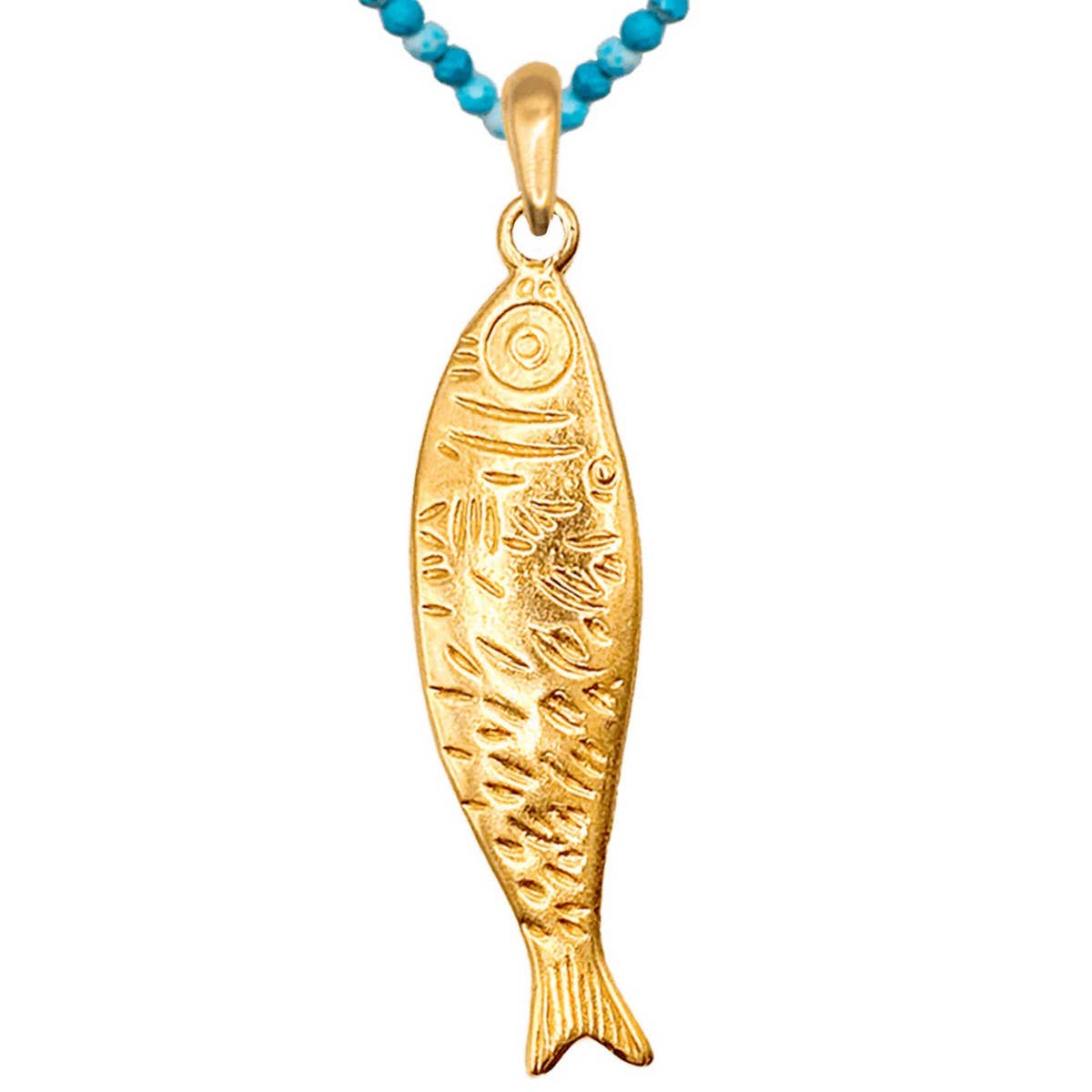 Gold Ocean Charms Necklace ? Fish & Shell Beads