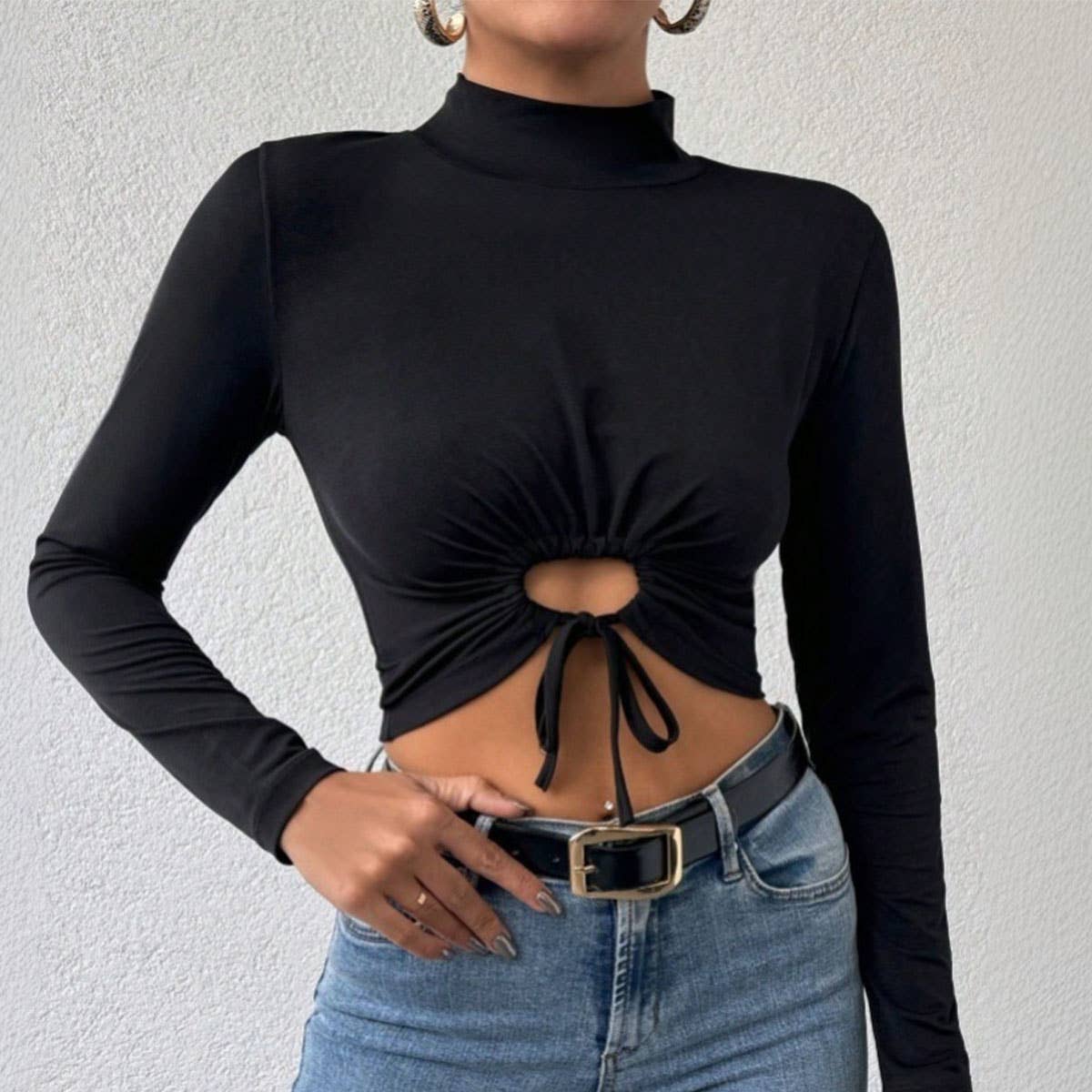 SWEET AND SPICY T-SHIRT HALF NECK SHORT CROP TOP