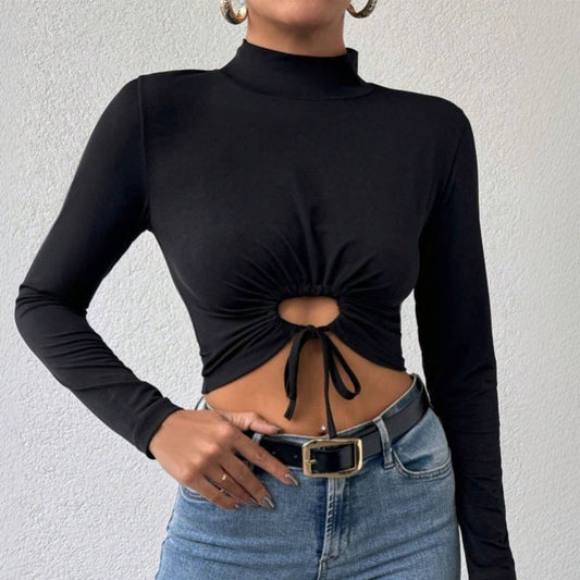 SWEET AND SPICY T-SHIRT HALF NECK SHORT CROP TOP