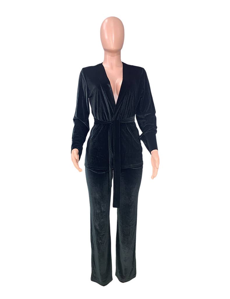 LOOSE TOP SLIM TROUSERS CANARY TWO-PIECE SET