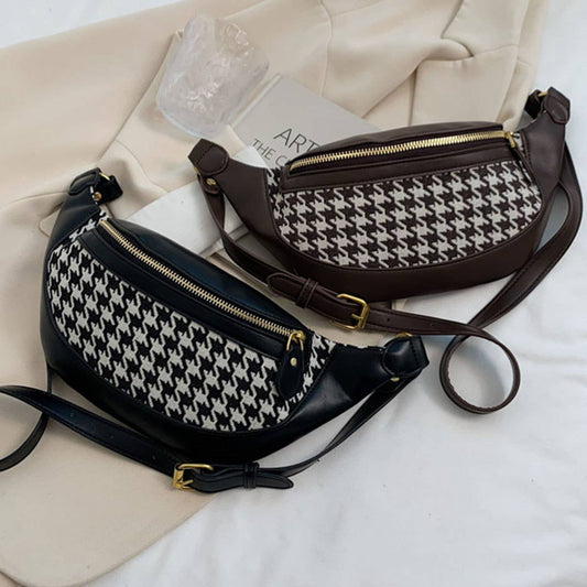 HOUNDSTOOTH FANNY BELT BAG,CROSSBODY BAG_CWAB0915