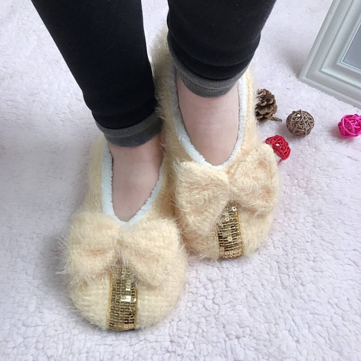 WOMEN'S THICK WARM INDOOR NON-SLIP SOCK SLIPPERS