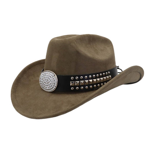 Men & Women Suede Cowboy Fedora Hat Western_CWAH04505
