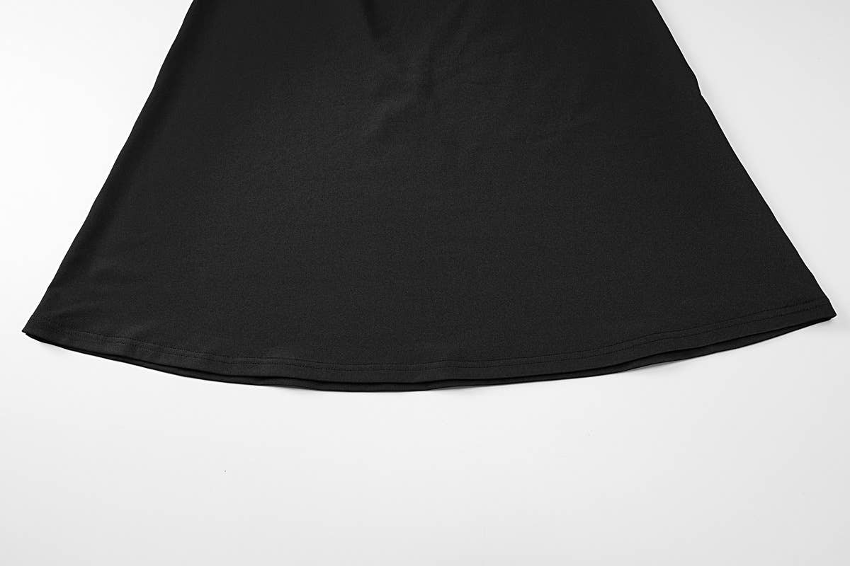 A halter lace cutout dress that covers buttocks