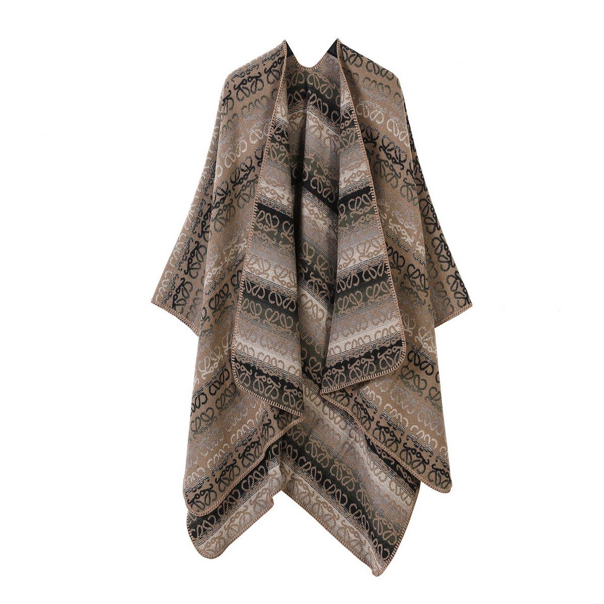 FAUX CASHMERE CAPE SHAWL WARM CAPE SCARF