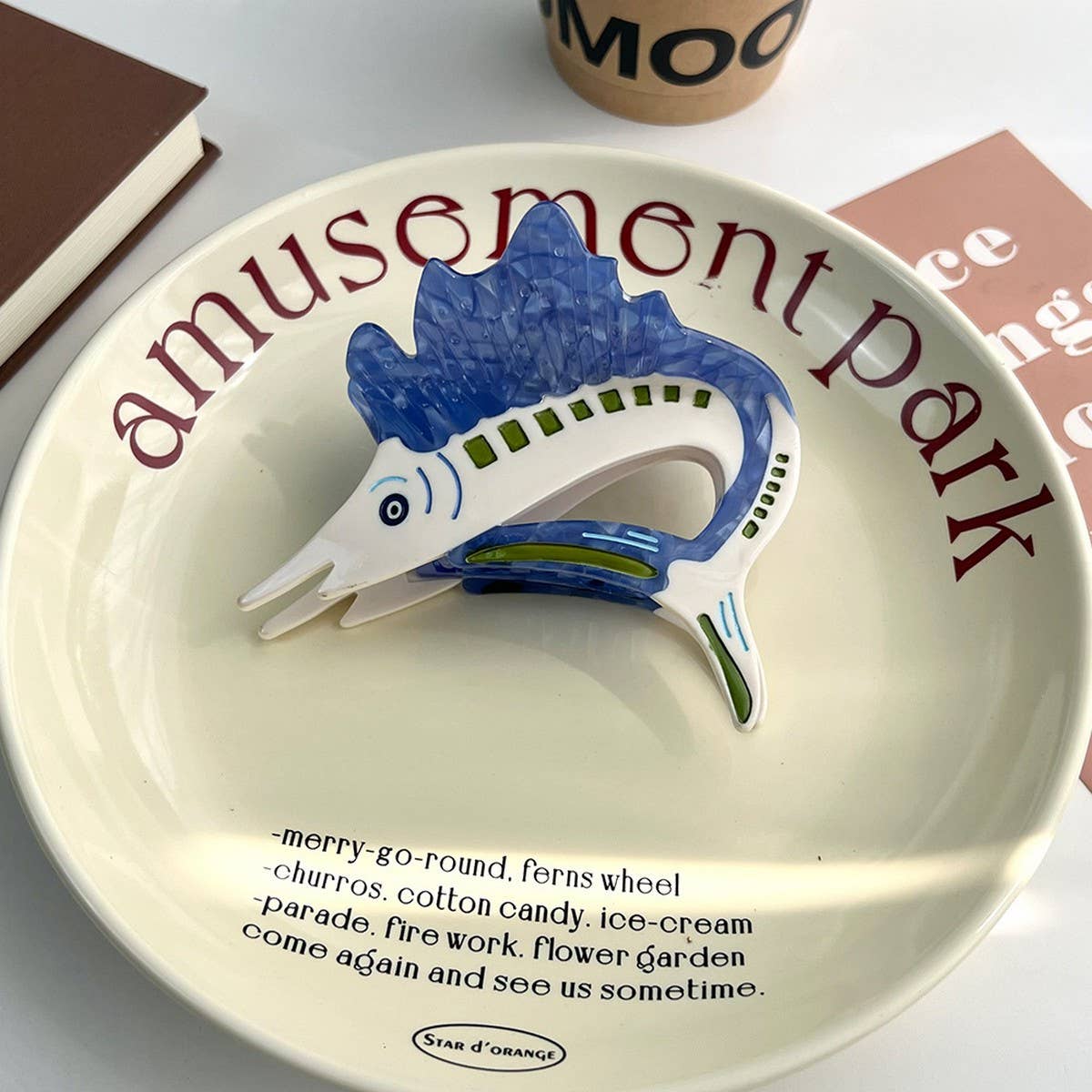 Ocean Sailfish Acetate Claw Clip ??Unique Design_CWAHA5833