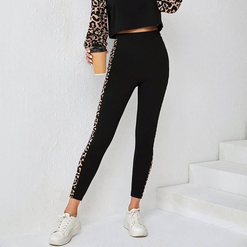 LONG SLEEVE TOP CASUAL PANT LEOPARD COMFORT SUIT