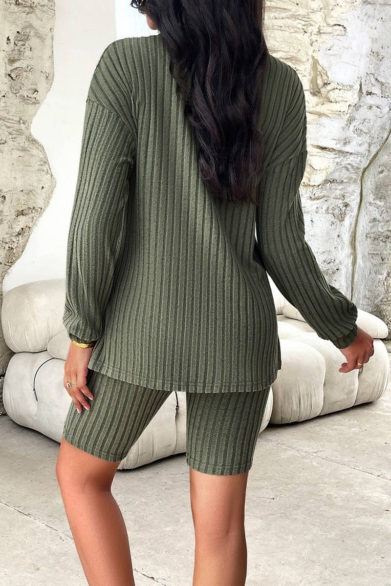 WOMEN CASUAL LONG SLEEVED  TOP AND LEGGINGS SET_CWSTB0235