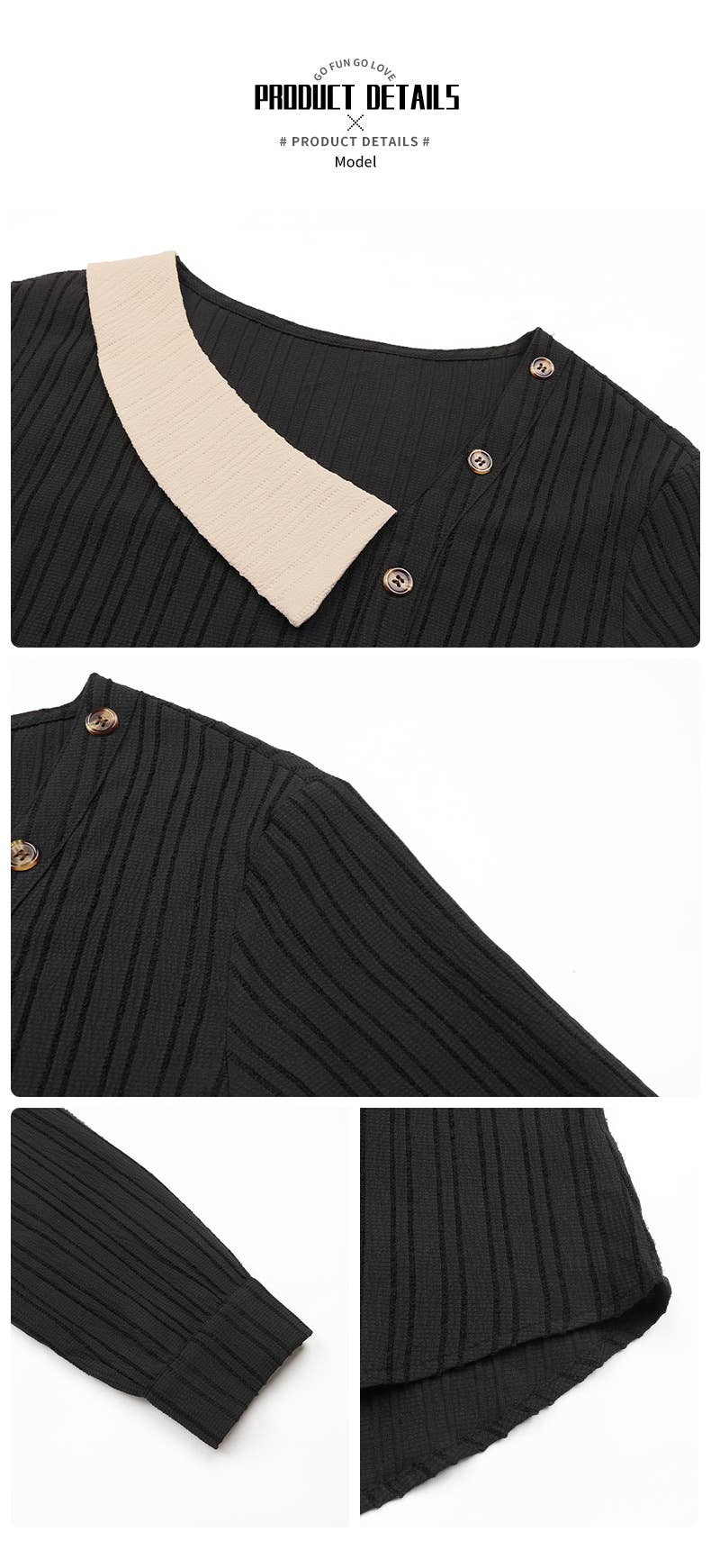 SPLICED V-NECK SINGLE BREASTED KNITWEAR