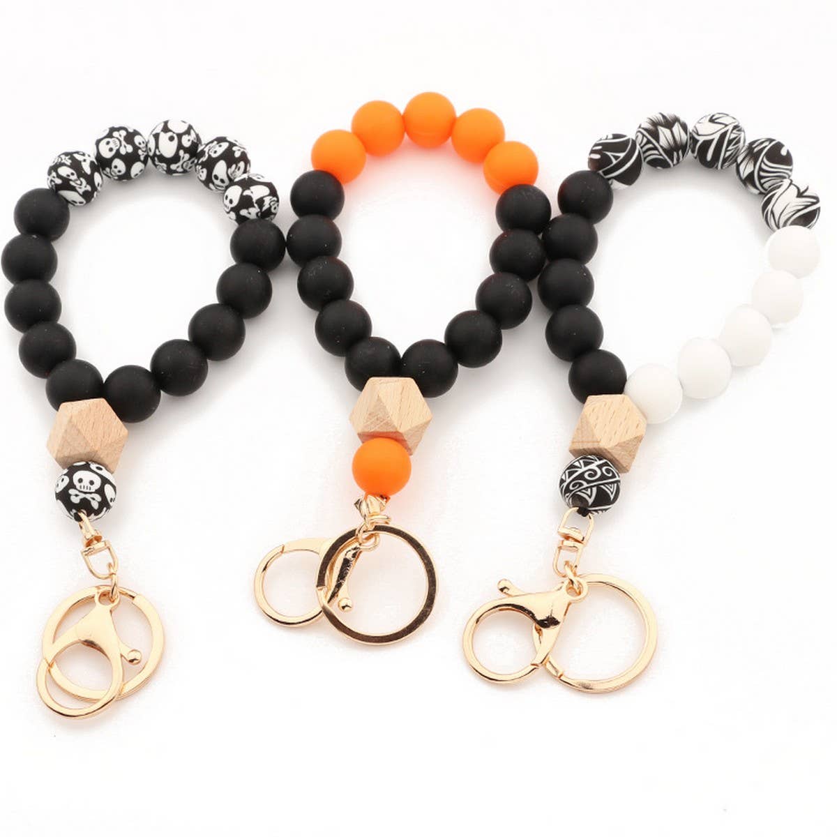 Silicone & Wood Bead Bracelet Gift for Women