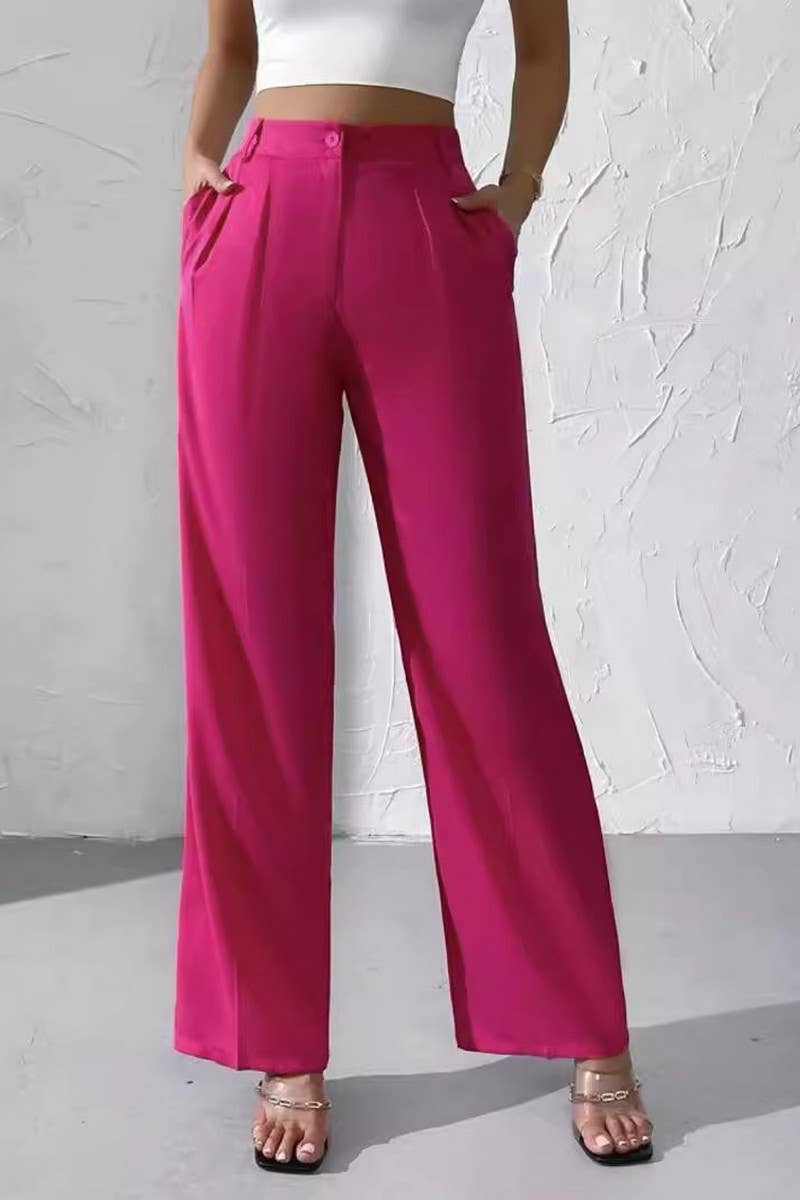 CWBLP1976_CHIC HIGH-WAISTED DRAPED WIDE LEG TROUSERS