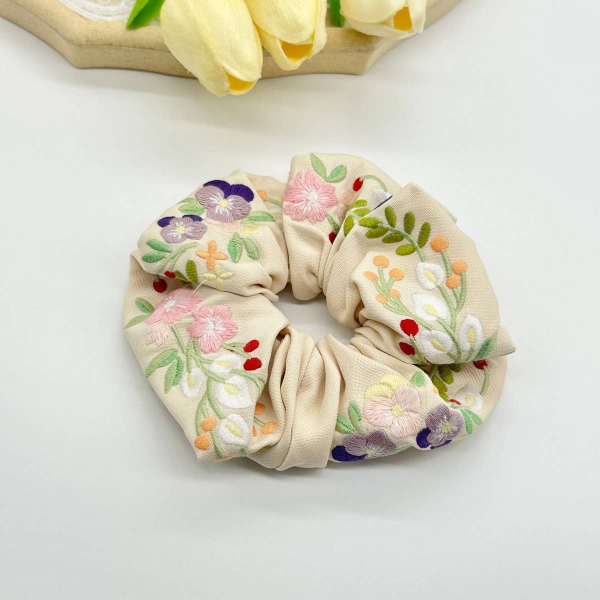 HEAVY FLOWER EMBROIDERY HEADBAND HAIR ACCESSORIES