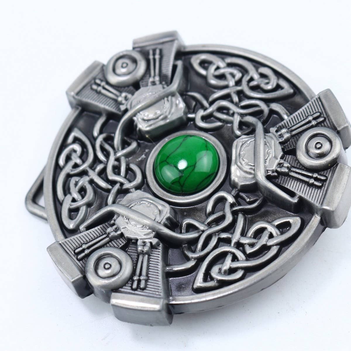 WESTERN BELT BUCKLE WITH TURQUOISE ACCENTS_CWABE0428