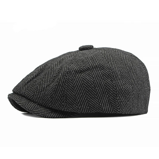 STRIPED ARTISTIC YOUTH RETRO FLAT CAP_CWAH1909
