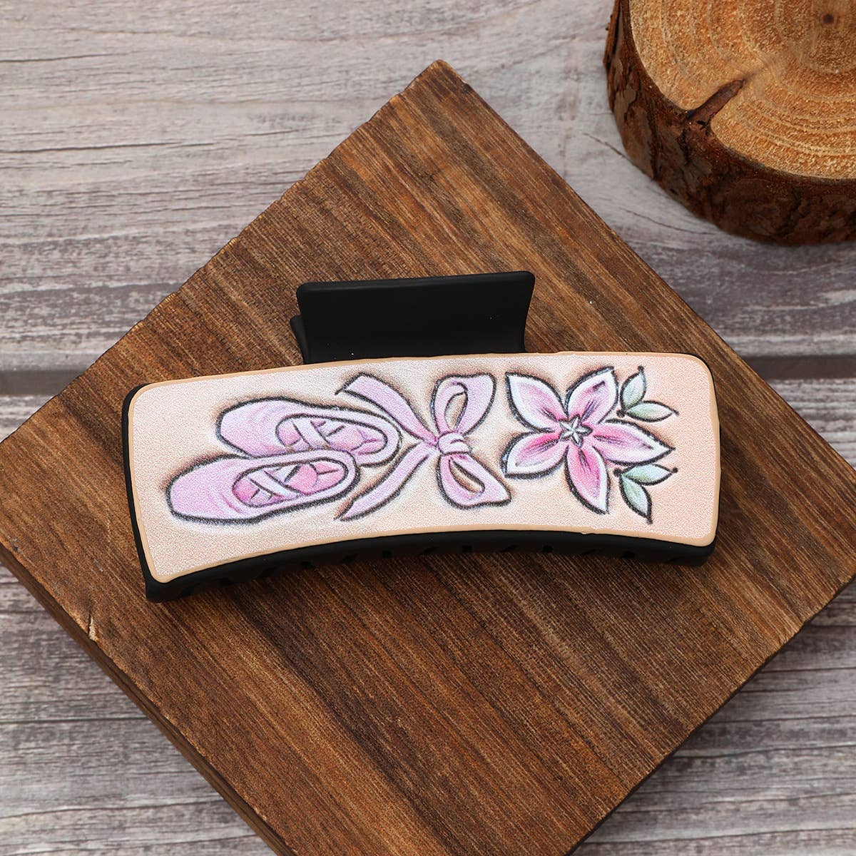 WESTERN STYLE LETTER BOW LEATHER HAIR CLAW CLIPS