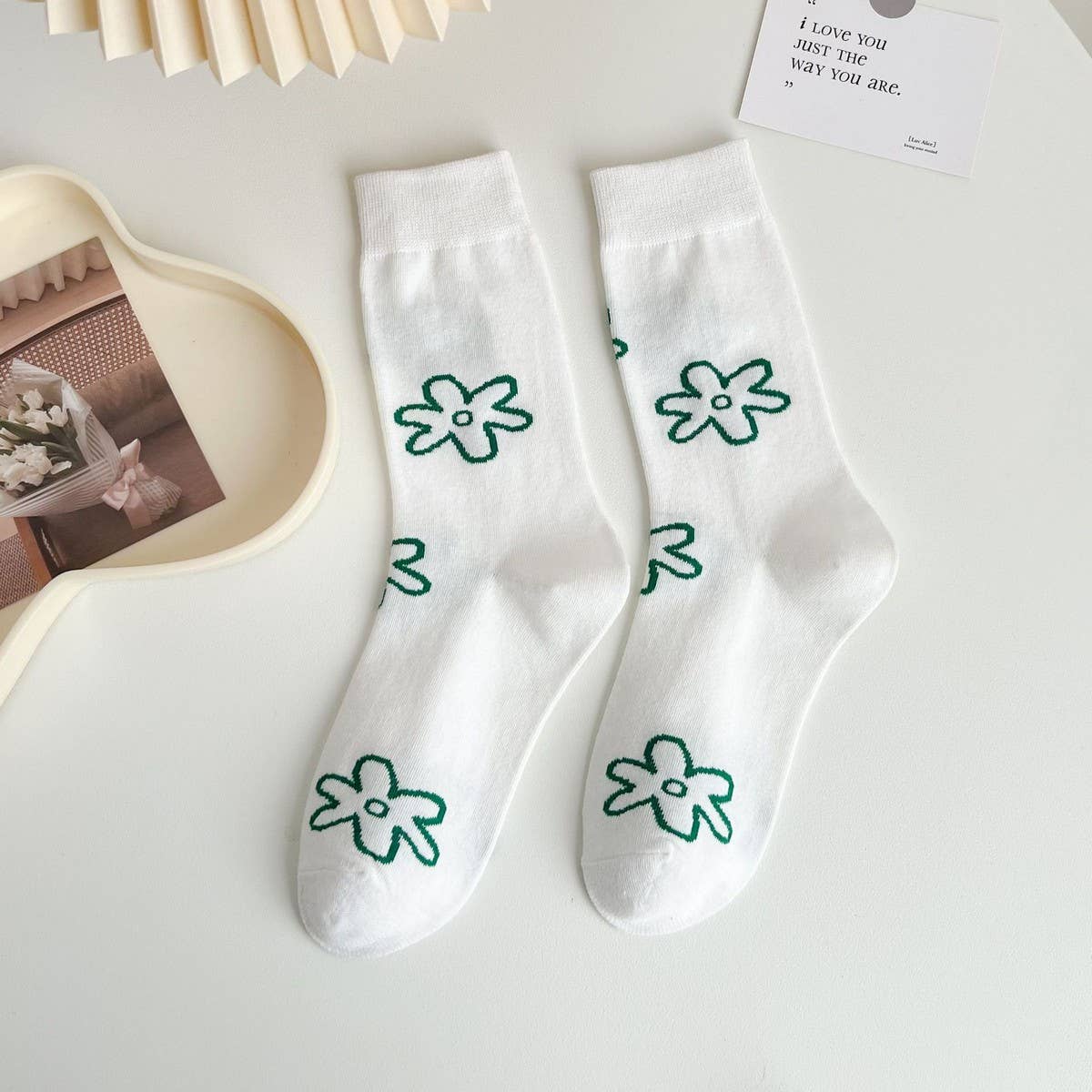 NEW COTTON ALL-MATCH EMBROIDERED LOVE HEART SOCKS