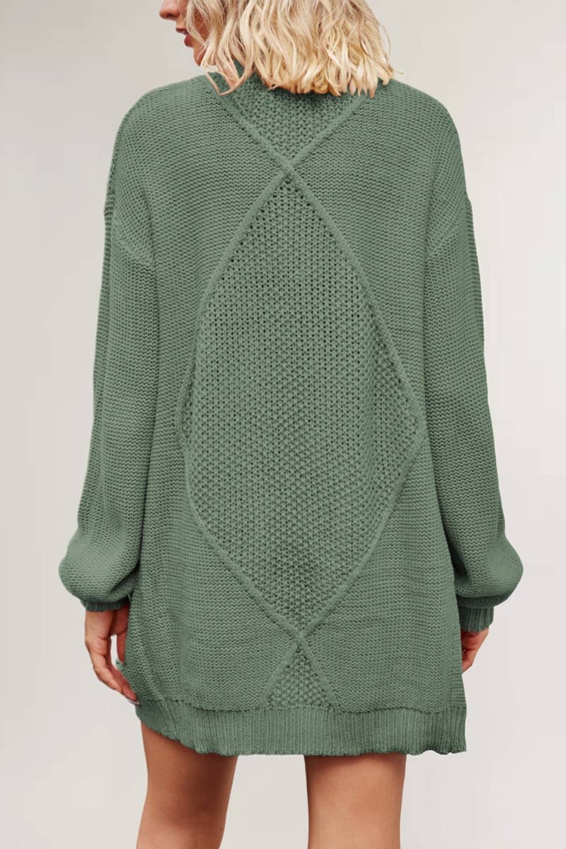 CWOCAL1827_FALL BUTTON-FREE LONG-SLEEVED CARDIGAN