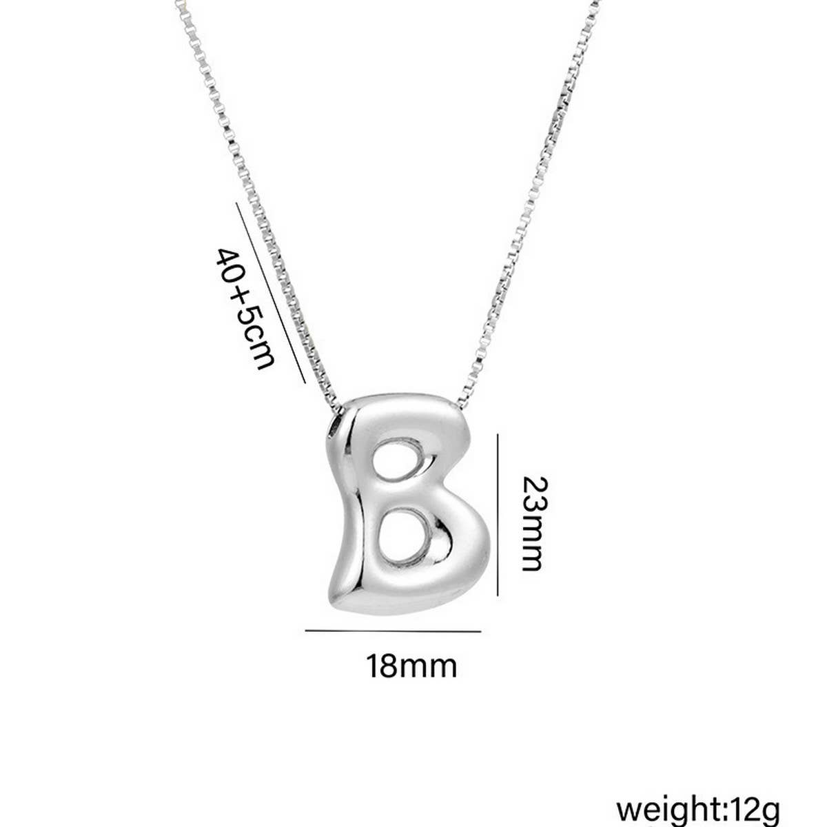 Hip Hop 26 Letters Pendant Necklace - Silver Chain