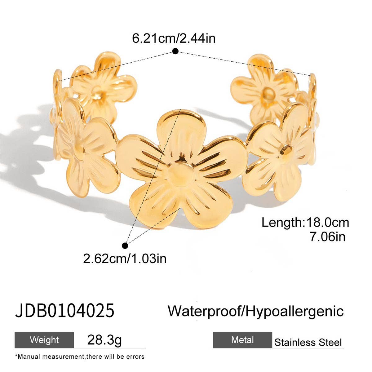 Modern Minimalist 18K Gold Wave Open Cuff