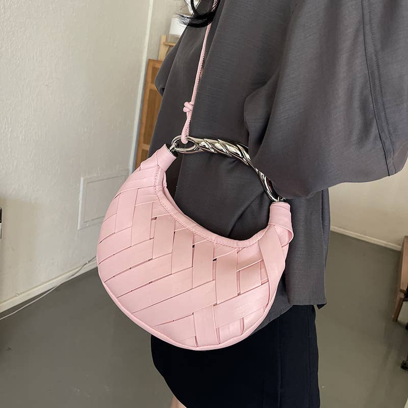 Fashionable niche woven hand-held crossbody bag