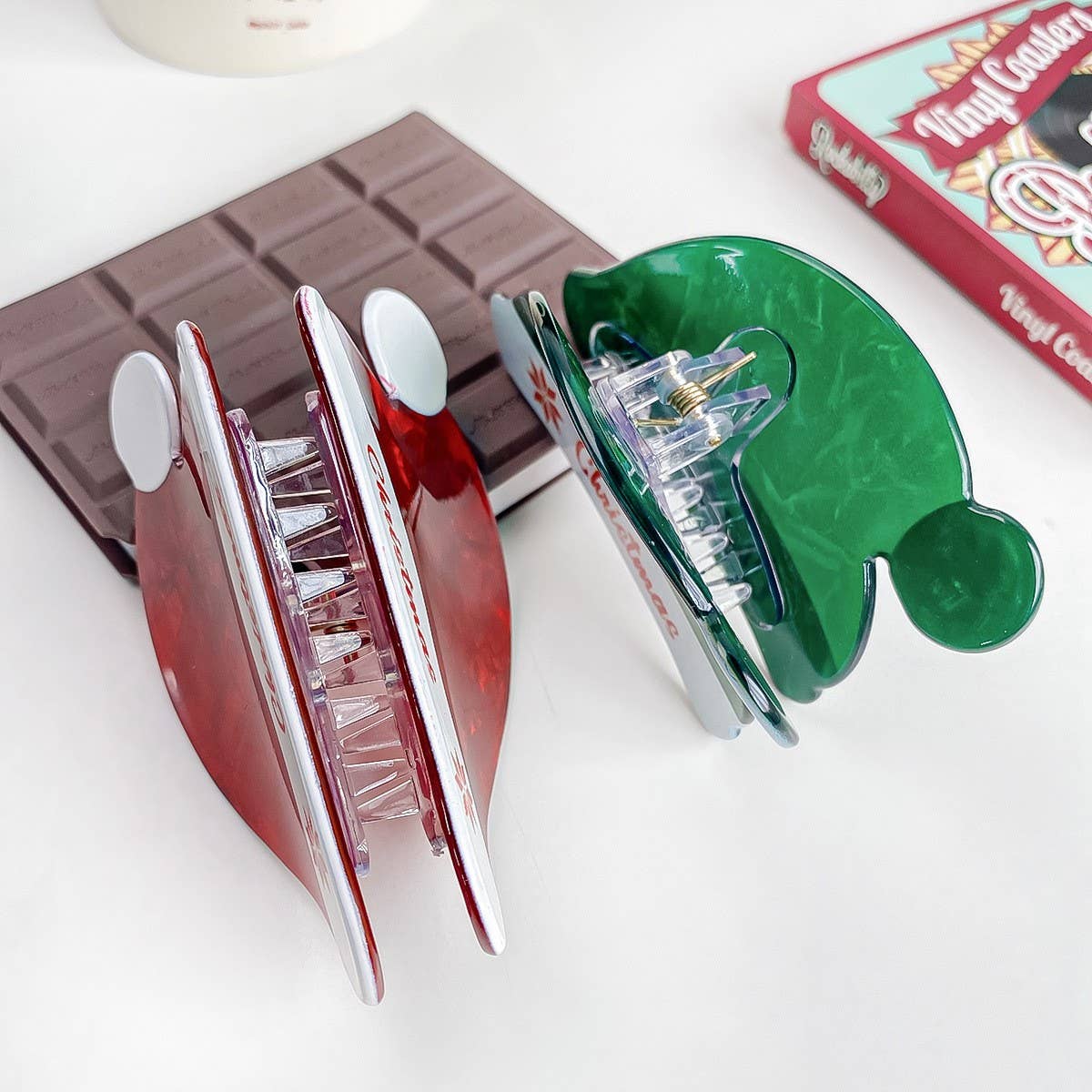 CHRISTMAS CARTOON PRINT SANTA HAT HAIRPIN_CWAHA1581