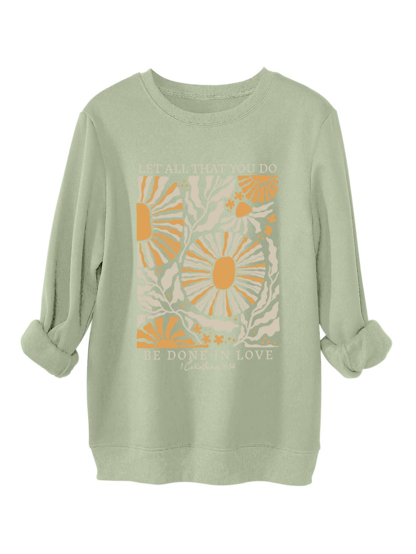 Fashion printed loose round-neck pullover hoodie