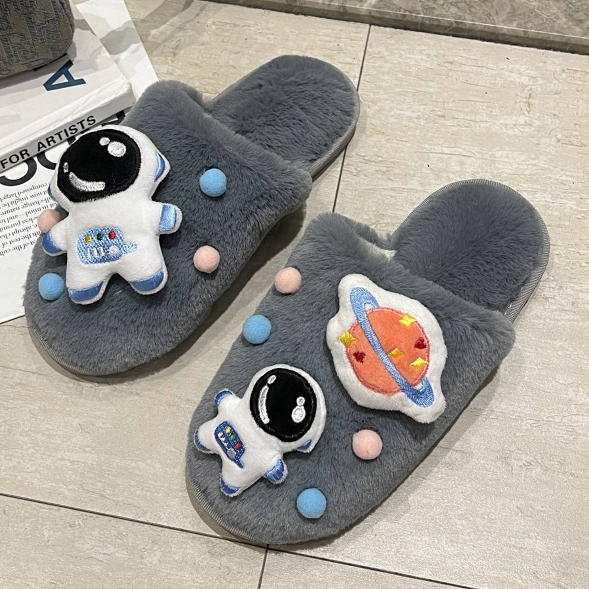 CARTOON SPACE ASTRONAUT HOME COTTON SLIPPERS_CWSHS0381