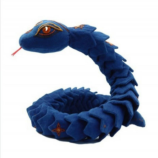Handmade Indigo Dyed Embroidered Snake Plush