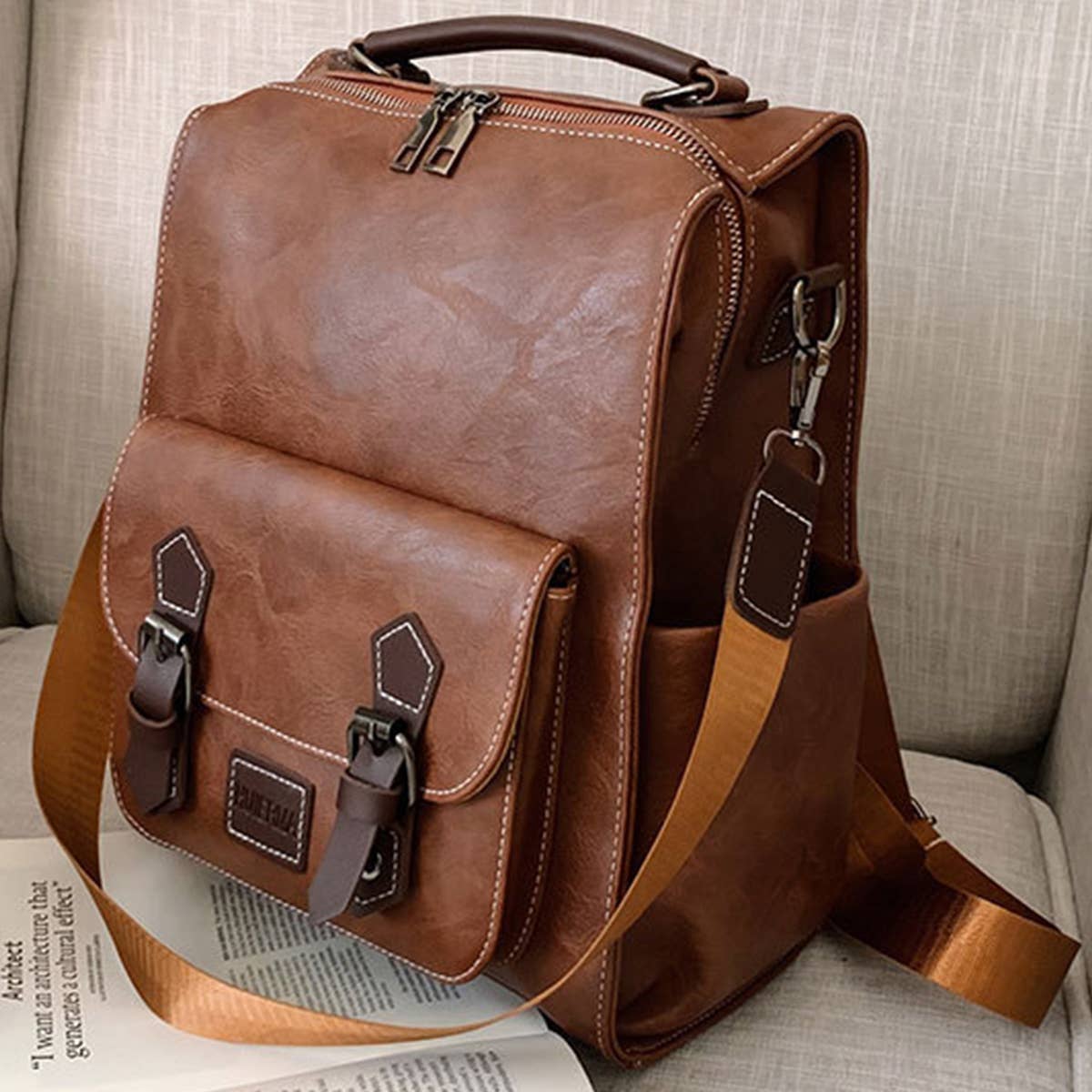 LEATHER BACKPACK RETRO FOR WOMEN CROSSBODY BAGS_CWAB0752