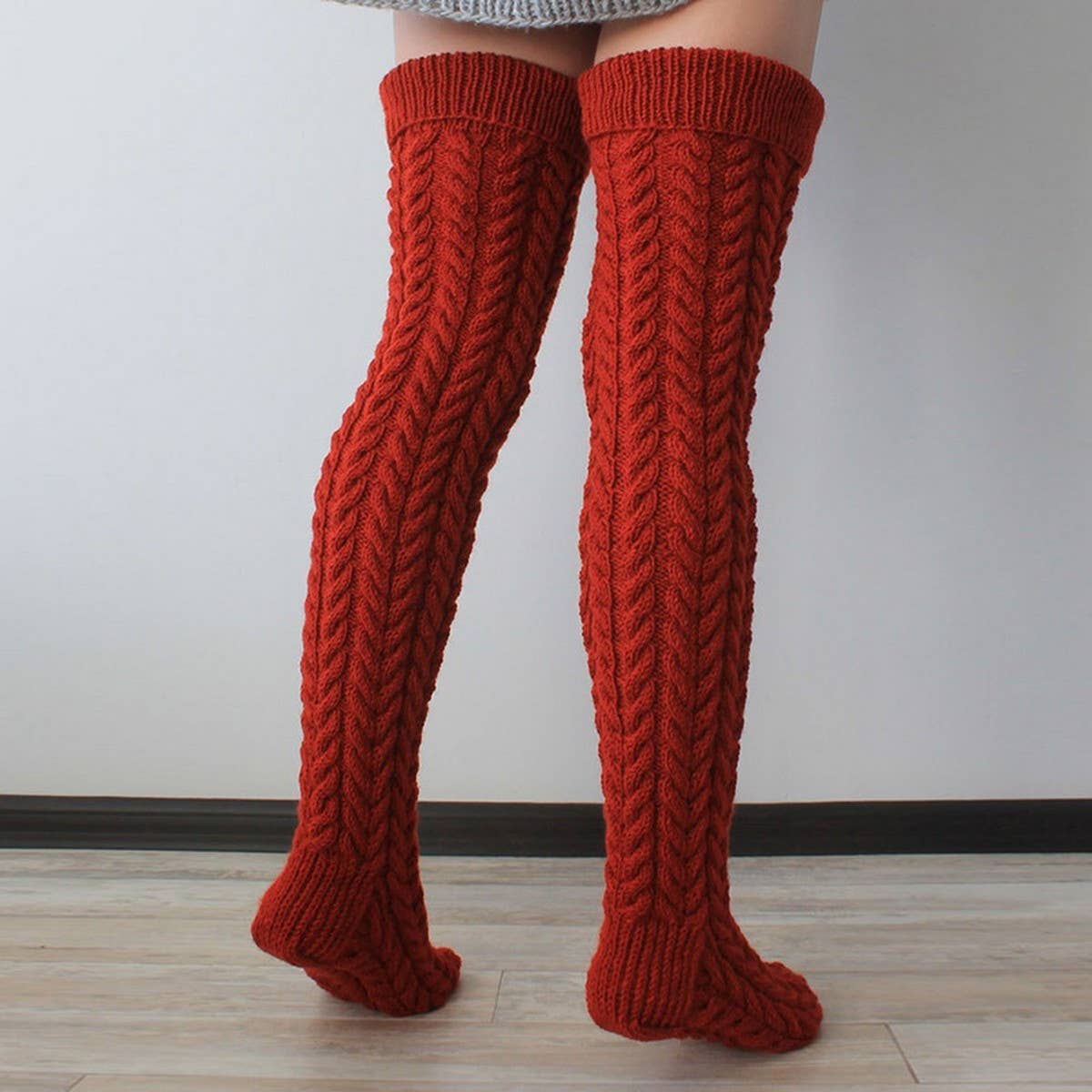 AUTUMN AND WINTER SOLID COLOR LONG KNEE SOCKS_CWMS0855