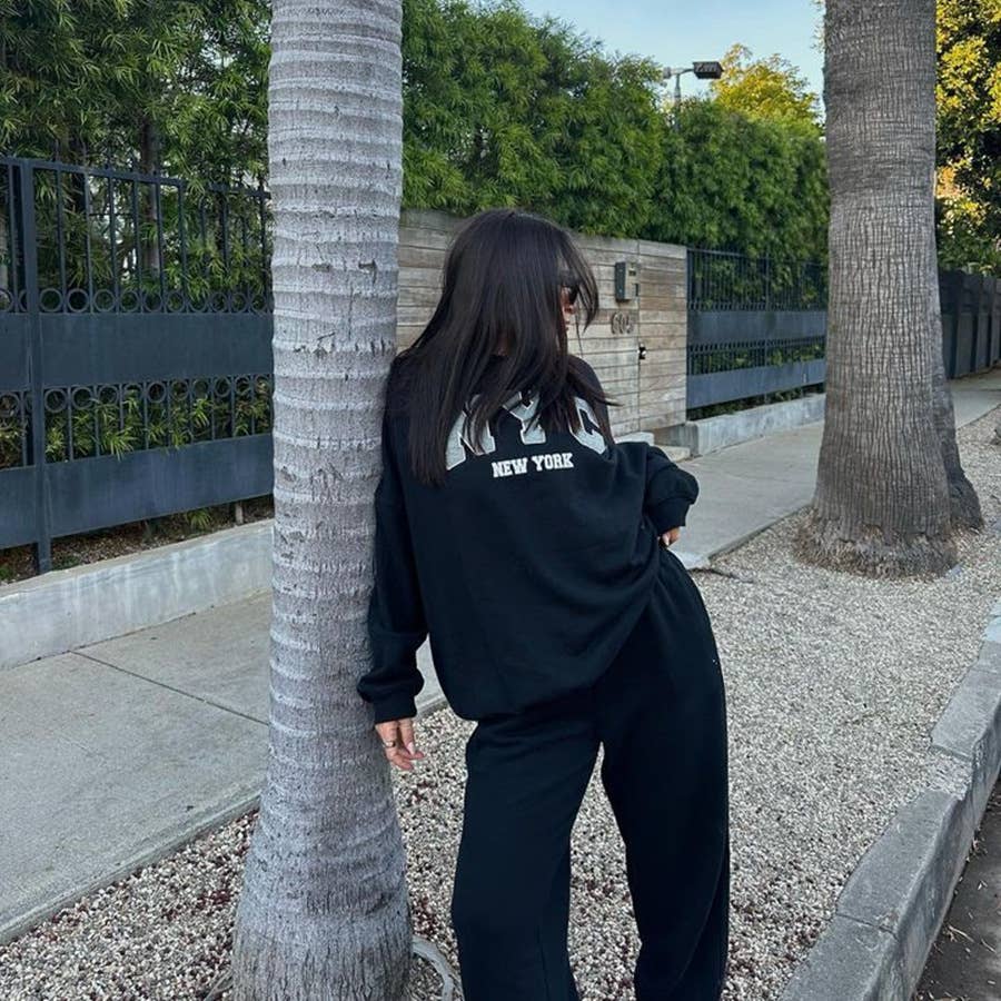 Basic round-neck printed sweatshirt