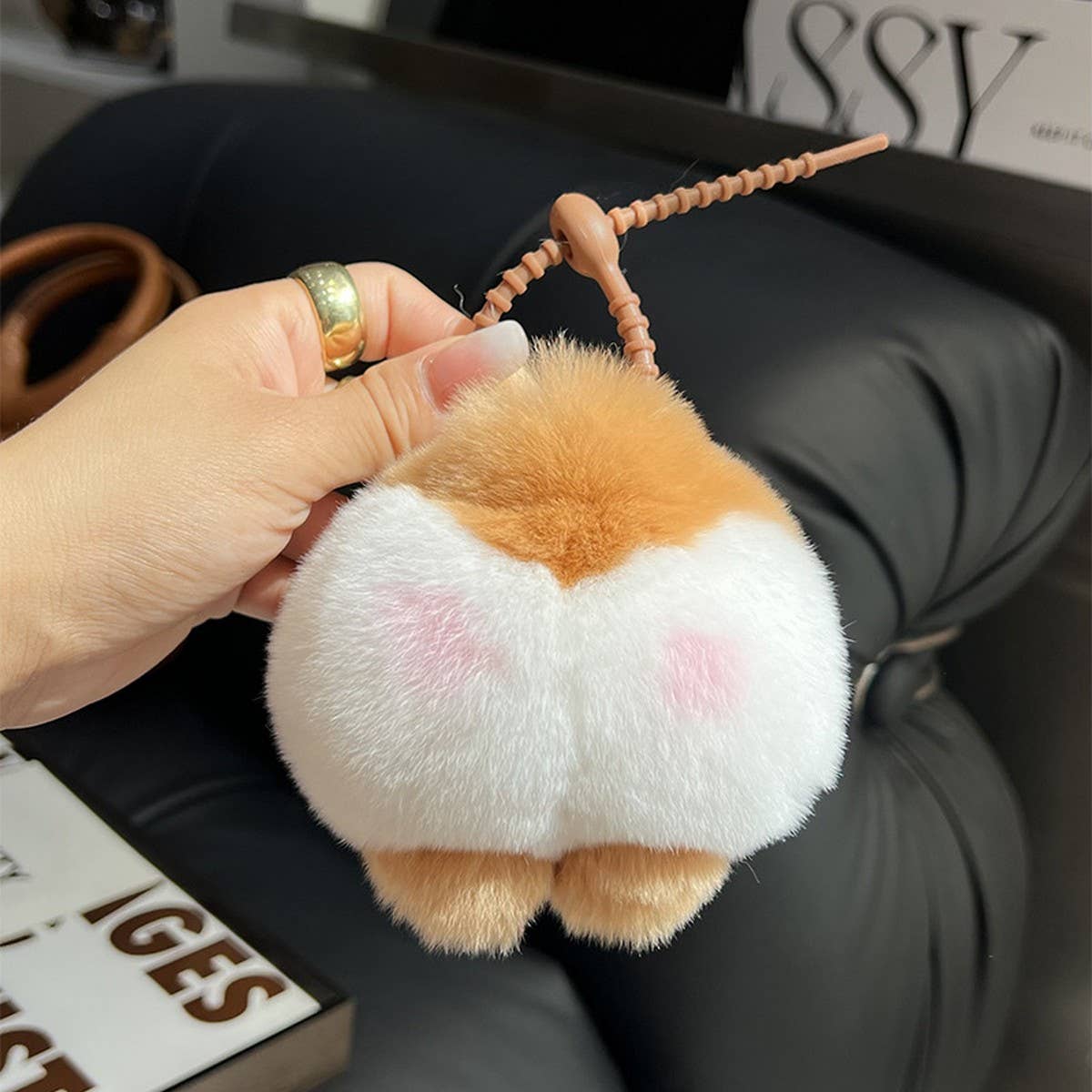 CUTE CORGI DOG BUTT CAR KEYCHAIN BAG PENDANT