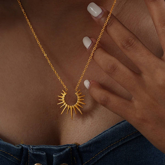 SUNFLOWER TITANIUM STEEL NECKLACE JEWELRY