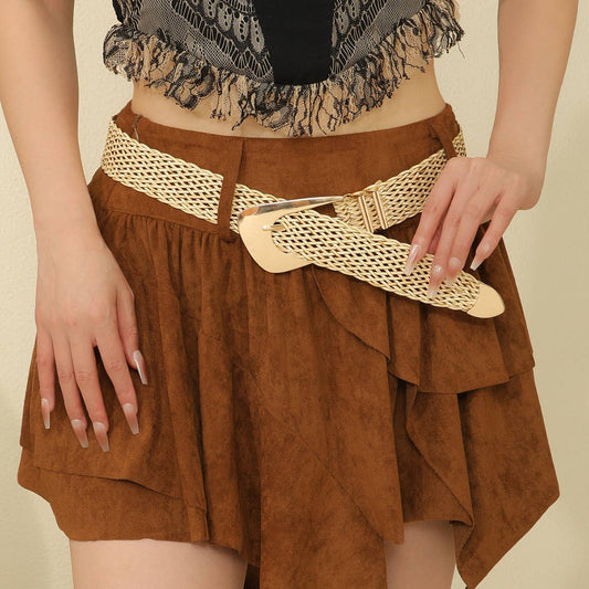 Woven textured imitation metal waist chain