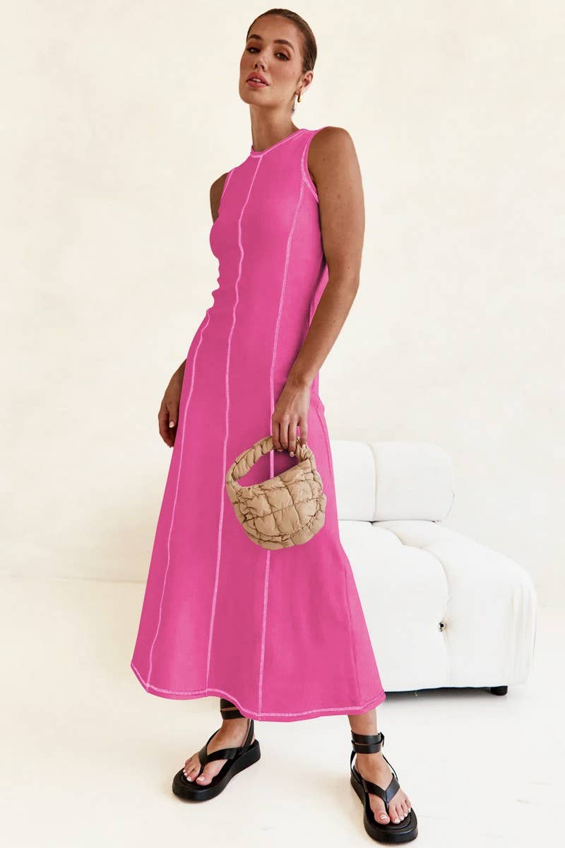 CWDMD6150_VINTAGE FRENCH SLEEVELESS A-LINE DRESS