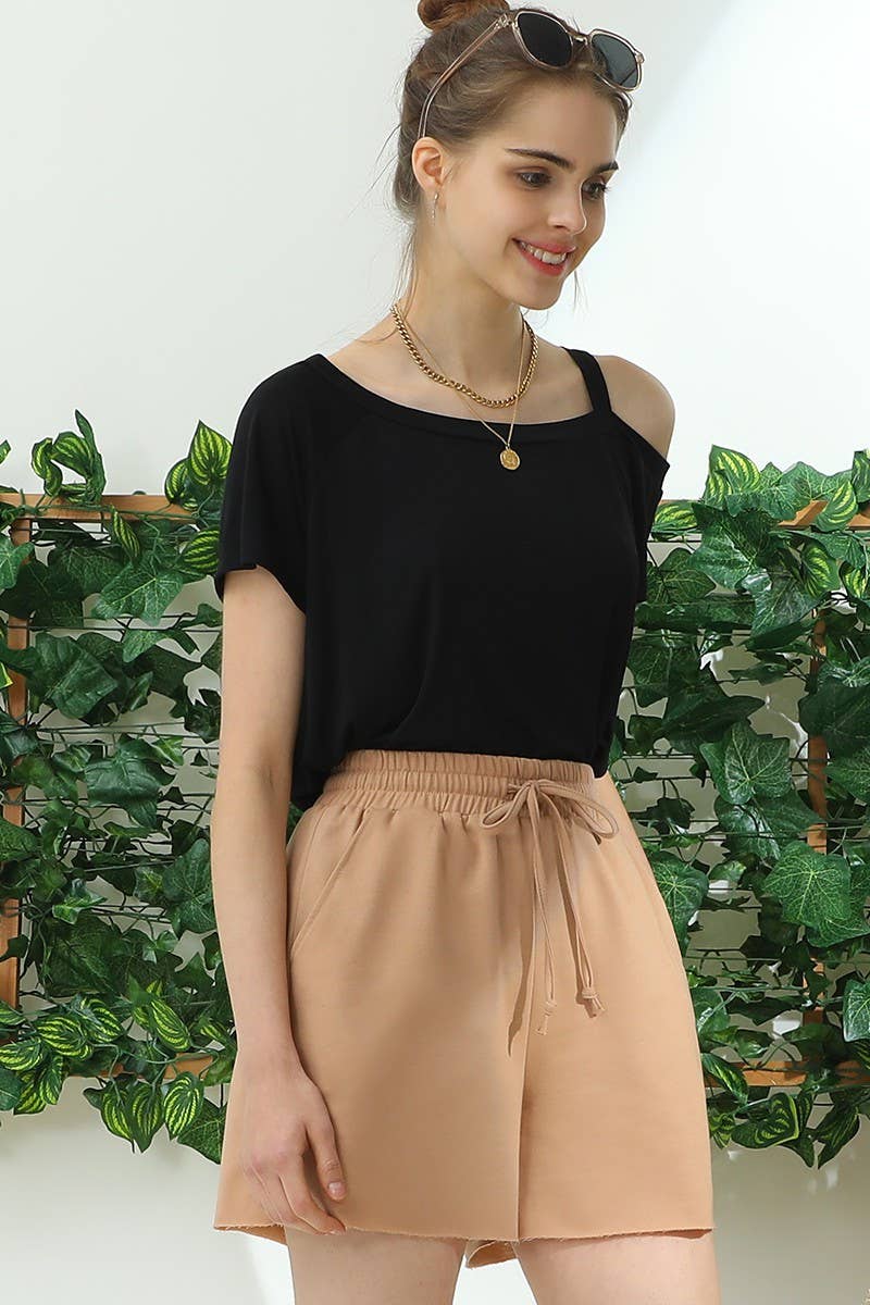 CWBSP159_HIGH WAIST FRENCH TERRY PANTS WITH SIDE POCKETS