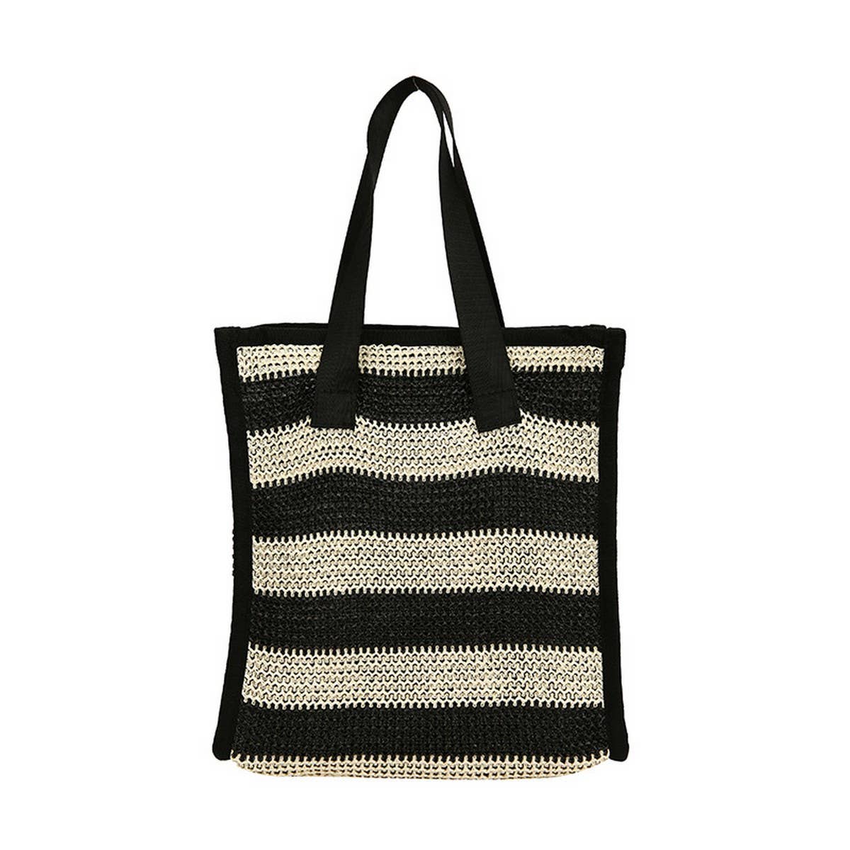 NEW STRAW SIMPLE HAND-HELD BROWN COSMETIC BAG_CWAB4454