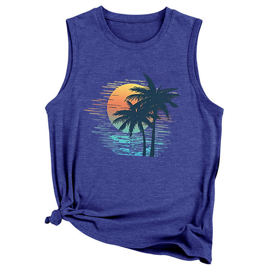 Trendy Loose Fit Coconut Tree Vest for Women