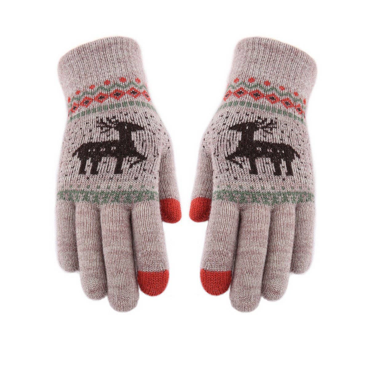 NEW JACQUARD DOUBLE-LAYER DEER TOUCH SCREEN GLOVES_CWAG0239