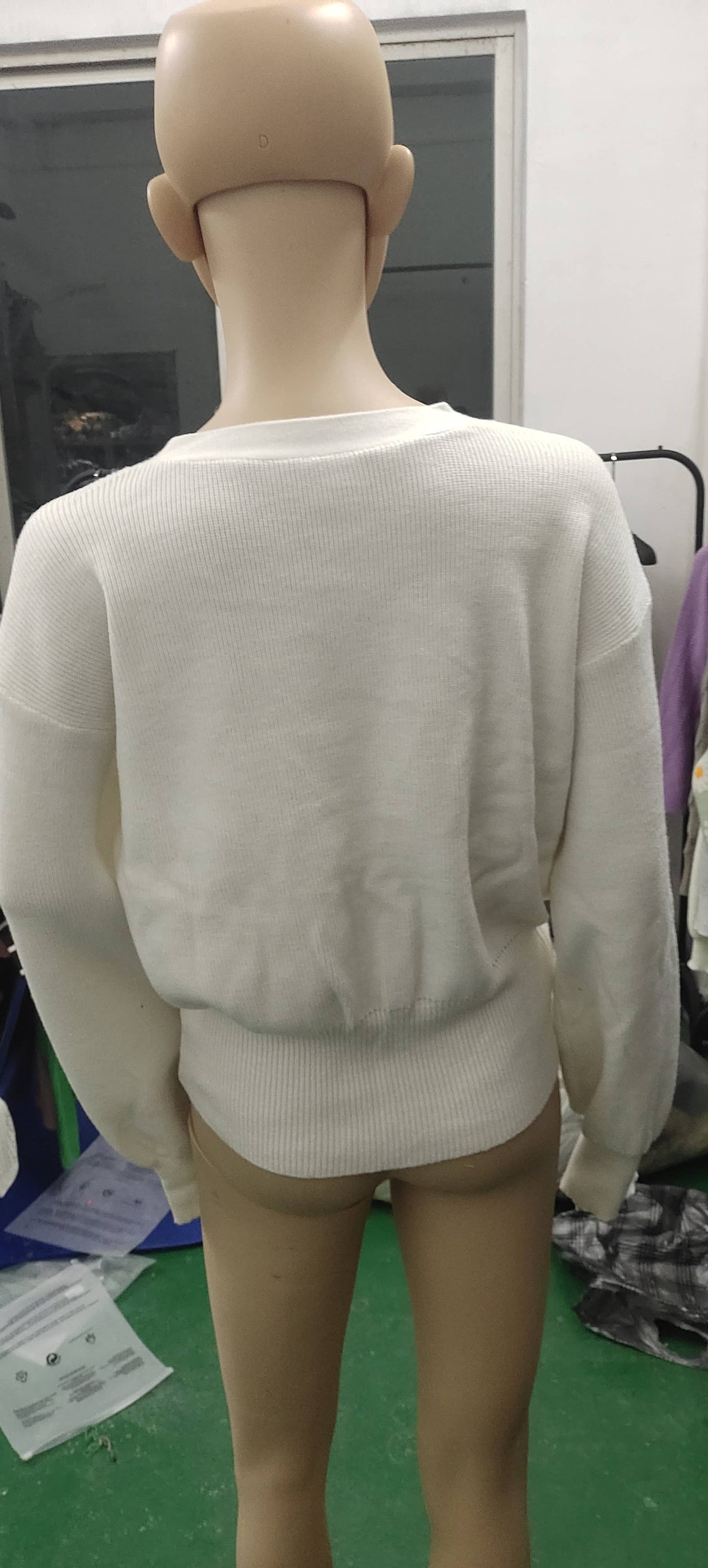 V-NECK SOLID COLOR WAISTLINE SWEATER CARDIGAN