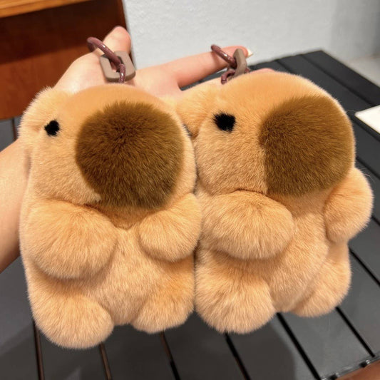 CUTE CAPYBARA PLUSH DOLL CAR KEYCHAIN PENDANT