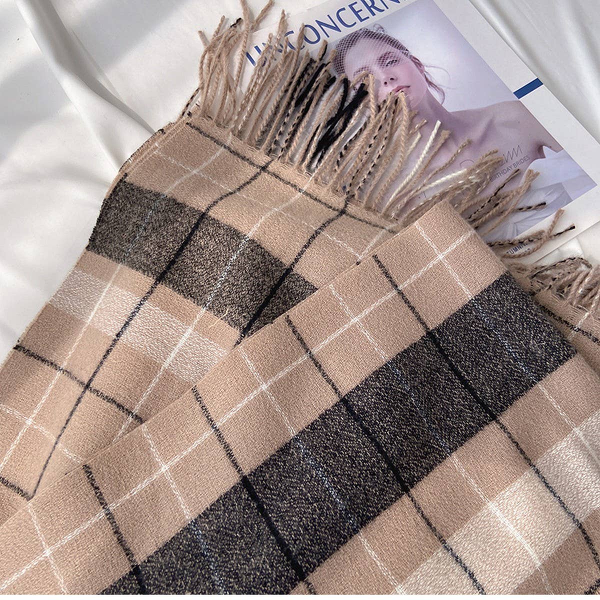 Plaid Scarf Shawl ??Classic Tartan Winter Wrap_CWASC1455