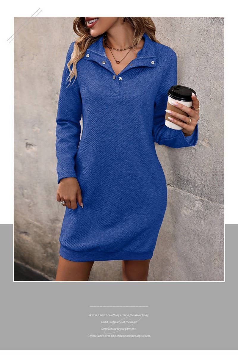 CWDSD5908_LONG SLEEVE SOLID COLOR SWEATER DRESS