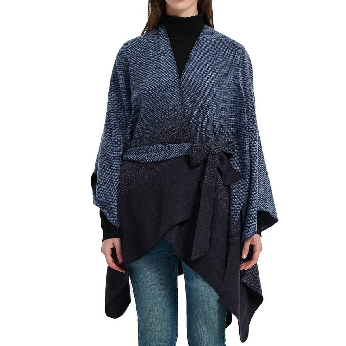 GRADIENT CARDIGAN WARM SHAWL CLOAK