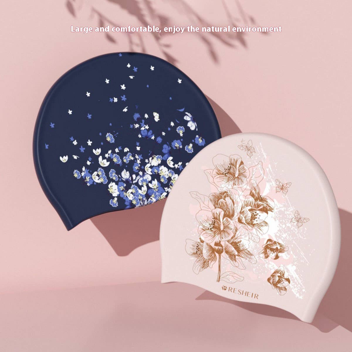 Adult Women's Swim Cap, Floral, Waterproof_CWMM6711