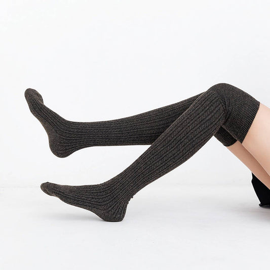 AUTUMN AND WINTER SOLID COLOR LONG STACKED SOCKS_CWMS0862