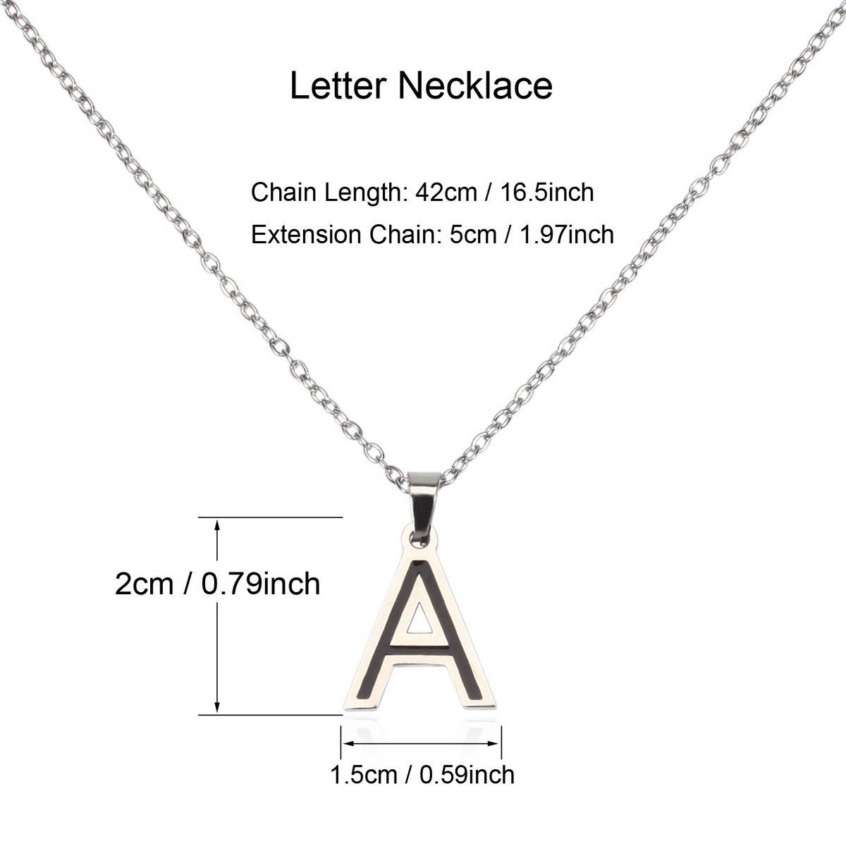 CWAJE05716_STAINLESS STEEL ALPHABET LETTER PENDANT NECKLACE