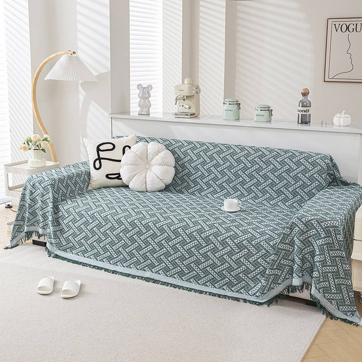 Double-Sided Cotton Sofa Cover Blanket